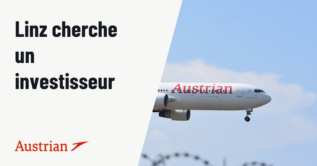 L'aéroport de Linz alerte sur sa situation et cherche un partenaire. Photo d'illustration (archive, pas l'appareil concerné) : Austrian Airlines OE-LAE