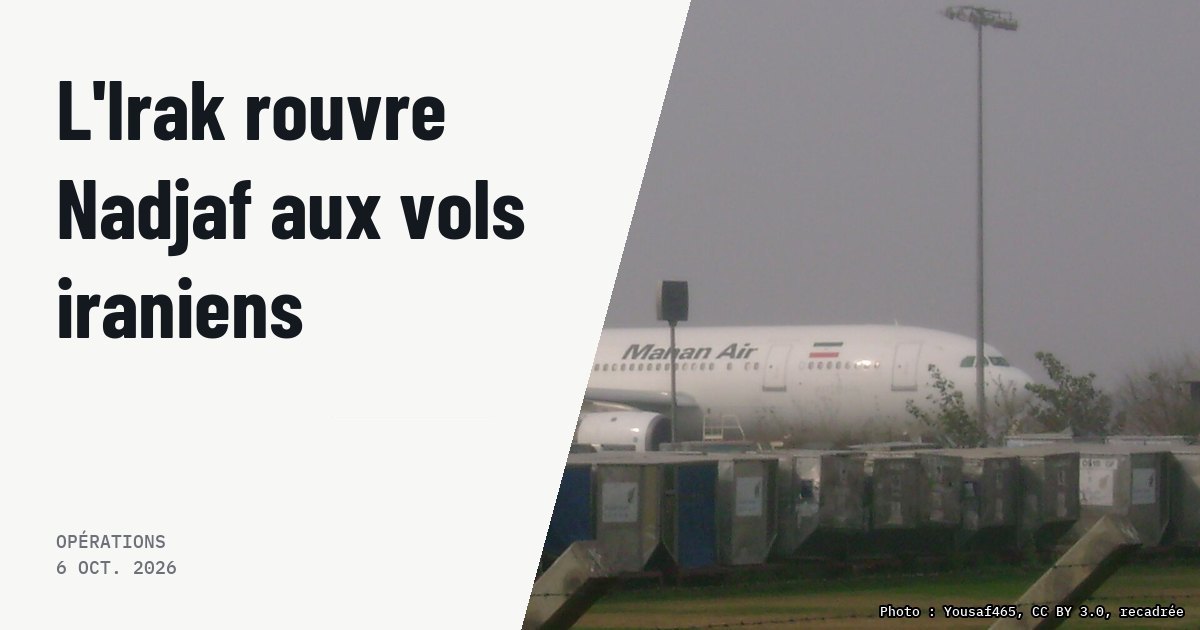L'Irak autorise à nouveau les vols iraniens vers l'aéroport de Nadjaf. Photo d'illustration (archive, pas l'appareil concerné) : Mahan Air Airbus A300 aircraft parked at Allama Iqbal International Airport