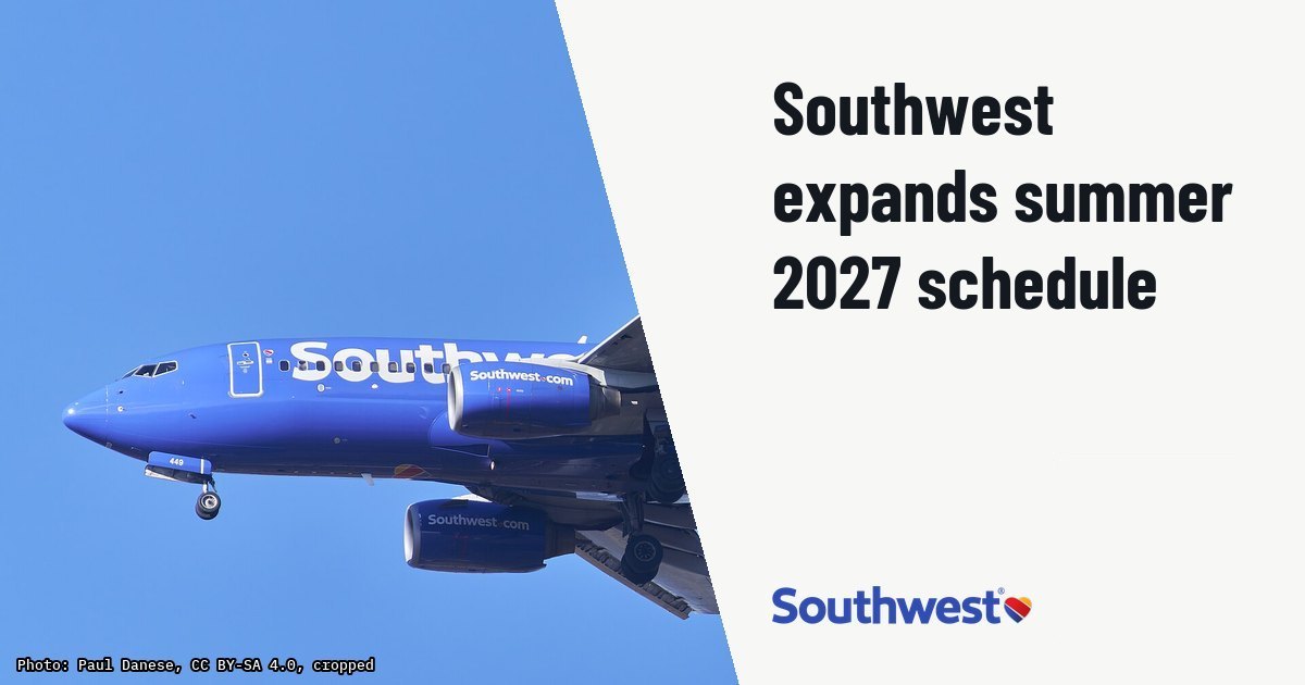 Southwest expands summer 2027 schedule to 4,498 peak flights. Illustration photo (archive, not the aircraft involved) : Taken from Windsor Locks Canal State Park