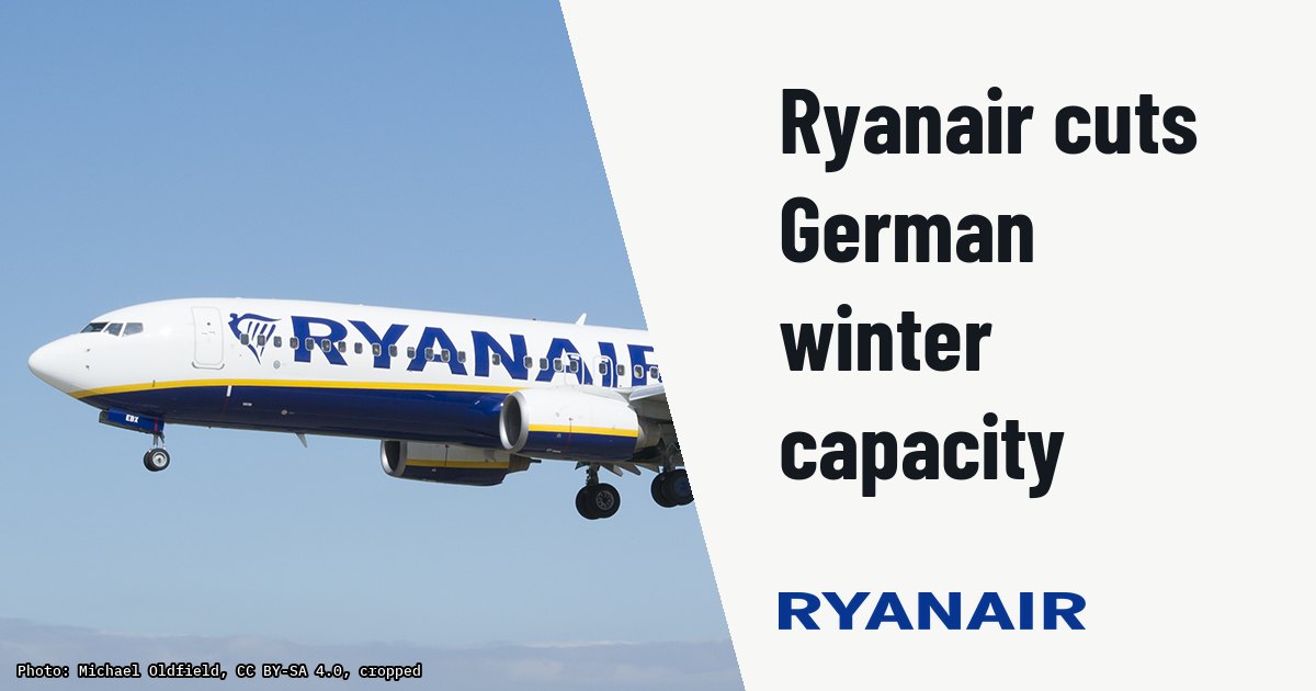 Ryanair cuts 700,000 seats in Germany and closes Berlin base. Illustration photo (archive, not the aircraft involved) : Ryanair Boeing 737-8AS EI-EBX at Leeds Bradford Airport.