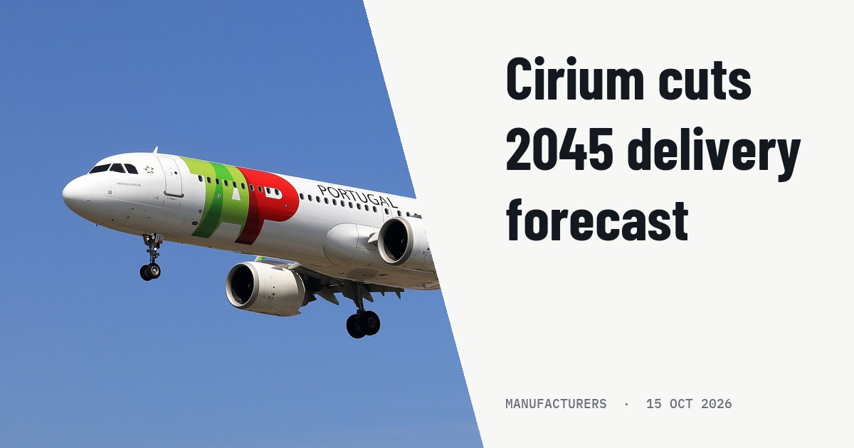 Cirium cuts delivery projections to 43,000 aircraft by 2045. Illustration photo (archive, not the aircraft involved) : TAP Air Portugal A321Neo - TP257 Lisbon to Toronto landing at Toronto Pearson Int'l Airport - April 14, 2024