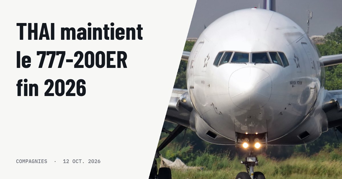 THAI maintient le Boeing 777-200ER en ligne jusqu'à fin 2026. Photo d'illustration (archive, pas l'appareil concerné) : VGHS 2014: 'Nakhon Pathom' lining up on R14.