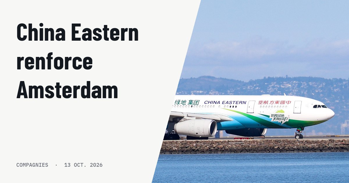 China Eastern porte sa desserte d'Amsterdam à 12 vols par semaine. Photo d'illustration (archive, pas l'appareil concerné) : China Eastern Airlines A330-200 (B-5902) taxiing to departure runway at San Francisco before departing to Shanghai on October 27, 2021. In Greenland Group livery.