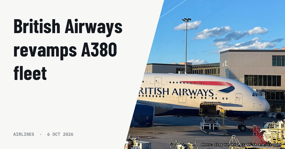 British Airways cuts seats and adds premium suites across its twelve A380s. Illustration photo (archive, not the aircraft involved) : Airbus A380-800 - British Airways - G-XLED