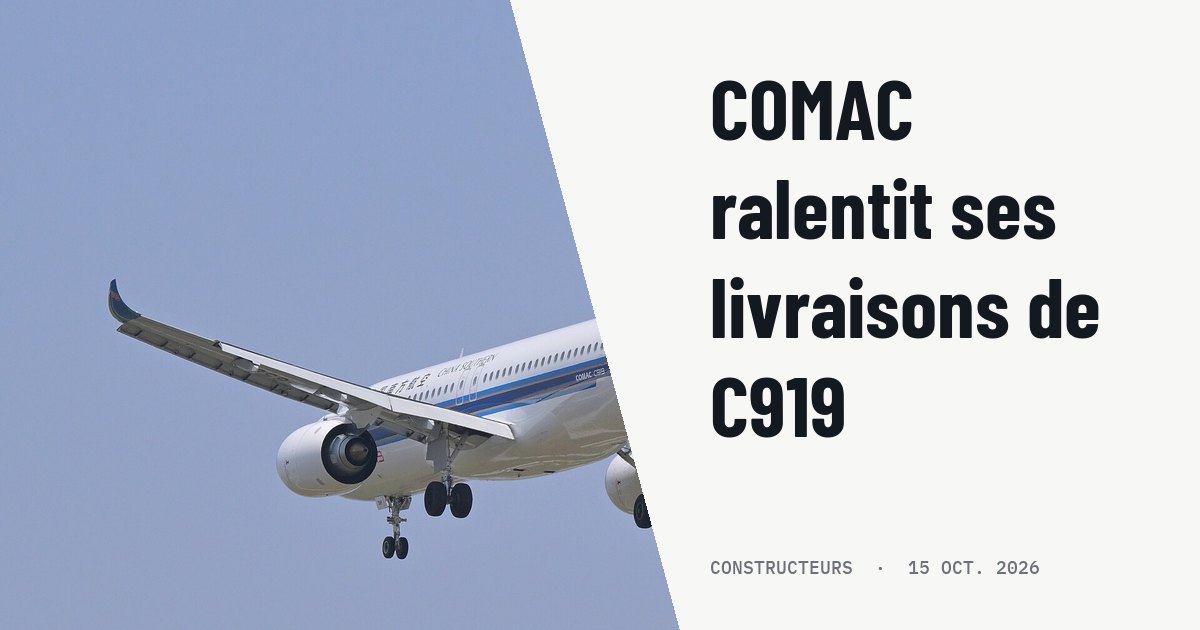 COMAC livre seulement 11 C919 en 2026 face aux retards de production. Photo d'illustration (archive, pas l'appareil concerné) : China Southern Airlines Comac C919 B-658P makes its final approach to runway 36R at Shanghai Hongqiao airport.