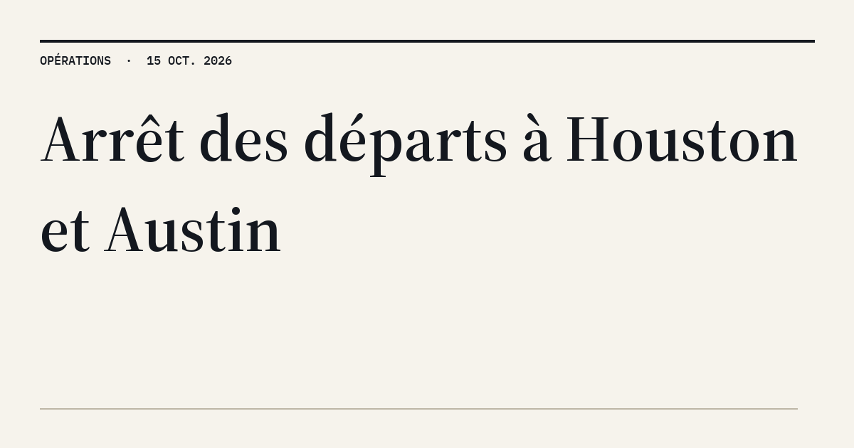 MyATPS : La FAA suspend les départs vers Houston et Austin suite à des pannes