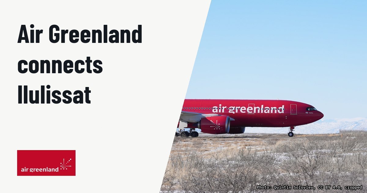 Air Greenland connects Ilulissat to Copenhagen from October 29. Illustration photo (archive, not the aircraft involved) : Air Greenland's single A330-800neo, nicknamed Tuukkaq