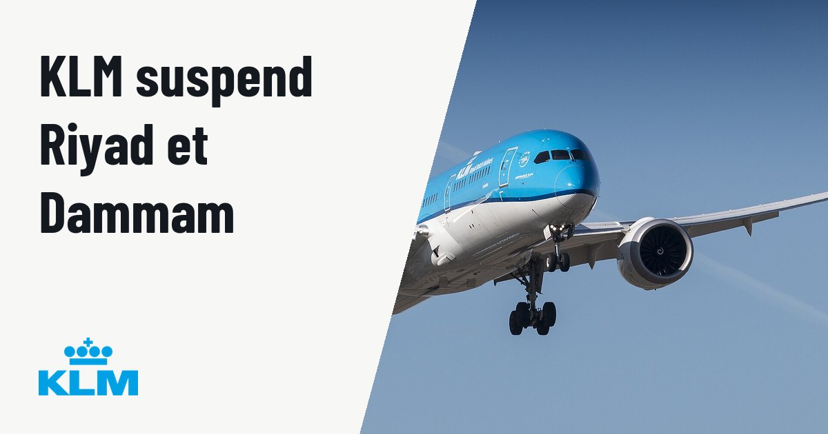 KLM prolonge la suspension de ses vols vers Riyad et Dammam. Photo d'illustration (archive, pas l'appareil concerné) : Schiphol, the Netherlands