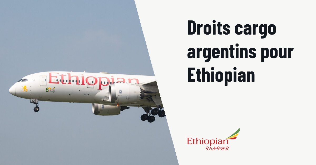 Ethiopian Airlines obtient des droits de fret étendus en Argentine. Photo d'illustration (archive, pas l'appareil concerné) : Ethiopian Airlines Boeing 787 8