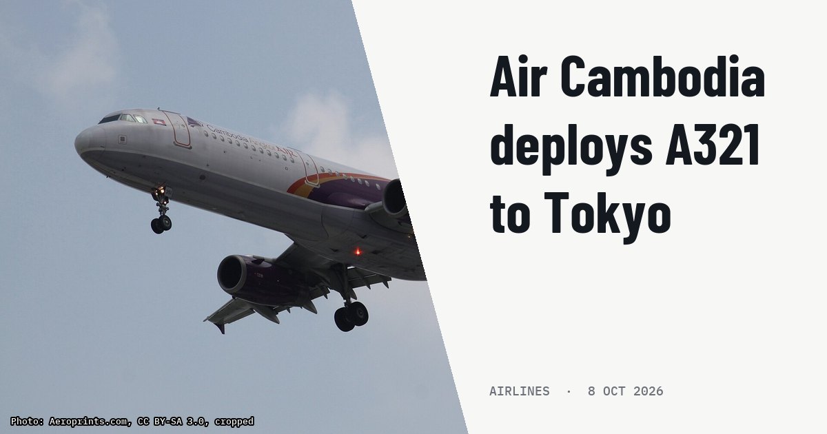 Air Cambodia swaps A320 for A321 to Tokyo and pauses frequency boost. Illustration photo (archive, not the aircraft involved) : At Ho Chi Minh City Tan Son Nhat
