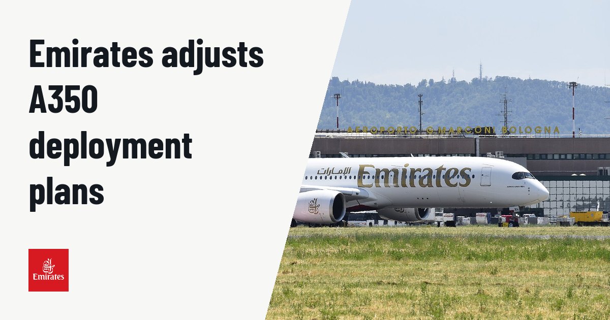 Emirates adjusts Airbus A350 schedules to Malta and Addis Ababa. Illustration photo (archive, not the aircraft involved) : L'A350-900 Emirates impiegato sulla rotta giornaliera Bologna - Dubai