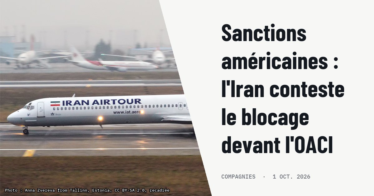 Sanctions américaines : l'Iran conteste le blocage devant l'OACI. Photo d'illustration (archive, pas l'appareil concerné) : Iran Airtour, EP-MDE, McDonnell Douglas MD-82