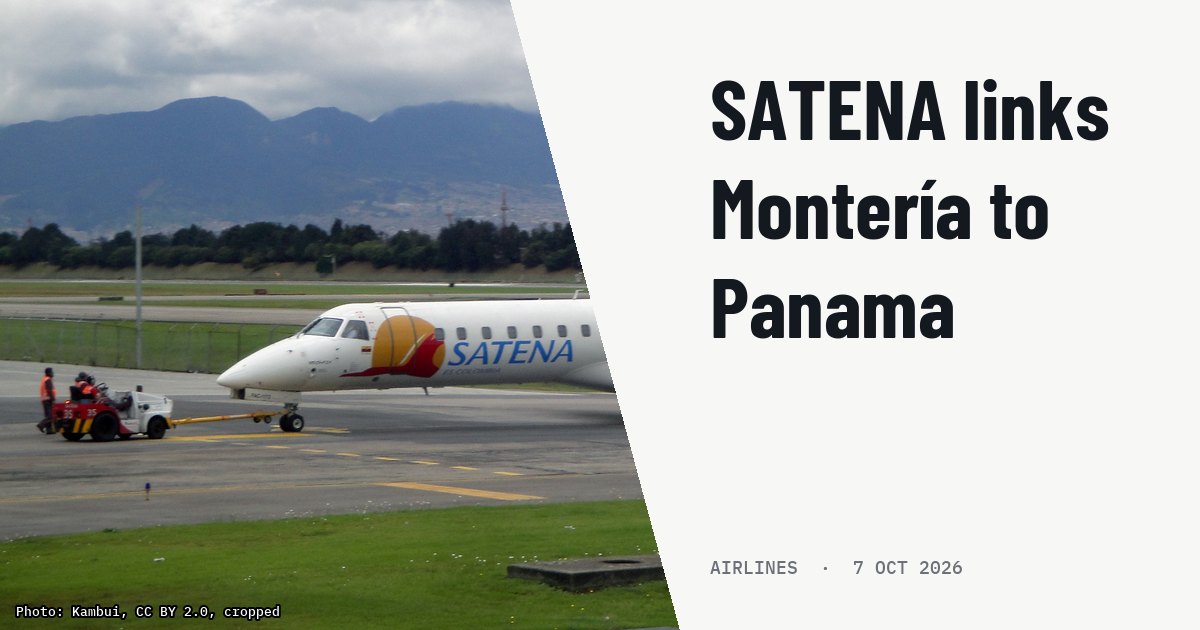 SATENA launches Montería-Panama route with Embraer ERJ-145 regional jets. Illustration photo (archive, not the aircraft involved) : Bogota (Santa Fe de Bogota) - El Dorado (BOG / SKBO) Colombia 10.2014