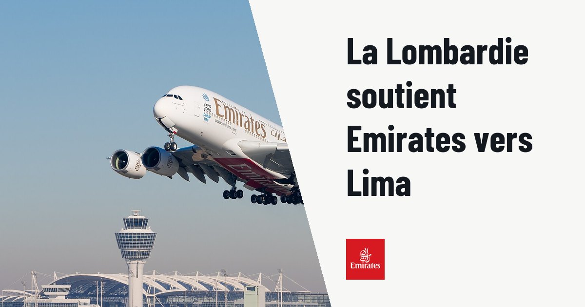 Milan–Lima : la Lombardie réclame les droits de trafic pour Emirates. Photo d'illustration (archive, pas l'appareil concerné) : Emirates Airbus A380-861 (reg. A6-EER, msn 139) at Munich Airport (IATA: MUC; ICAO: EDDM) departing 26L. See also : File:Emirates Airbus A380-861 A6-EER MUC 2015 02.jpg File:Emirates Airbus A380-861 A