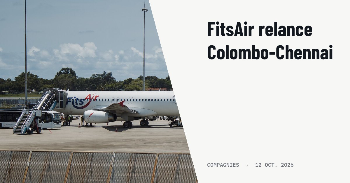 FitsAir prévoit de relancer la ligne Colombo-Chennai en novembre 2026. Photo d'illustration (archive, pas l'appareil concerné) : FitsAir A320s parked at Colombo airport