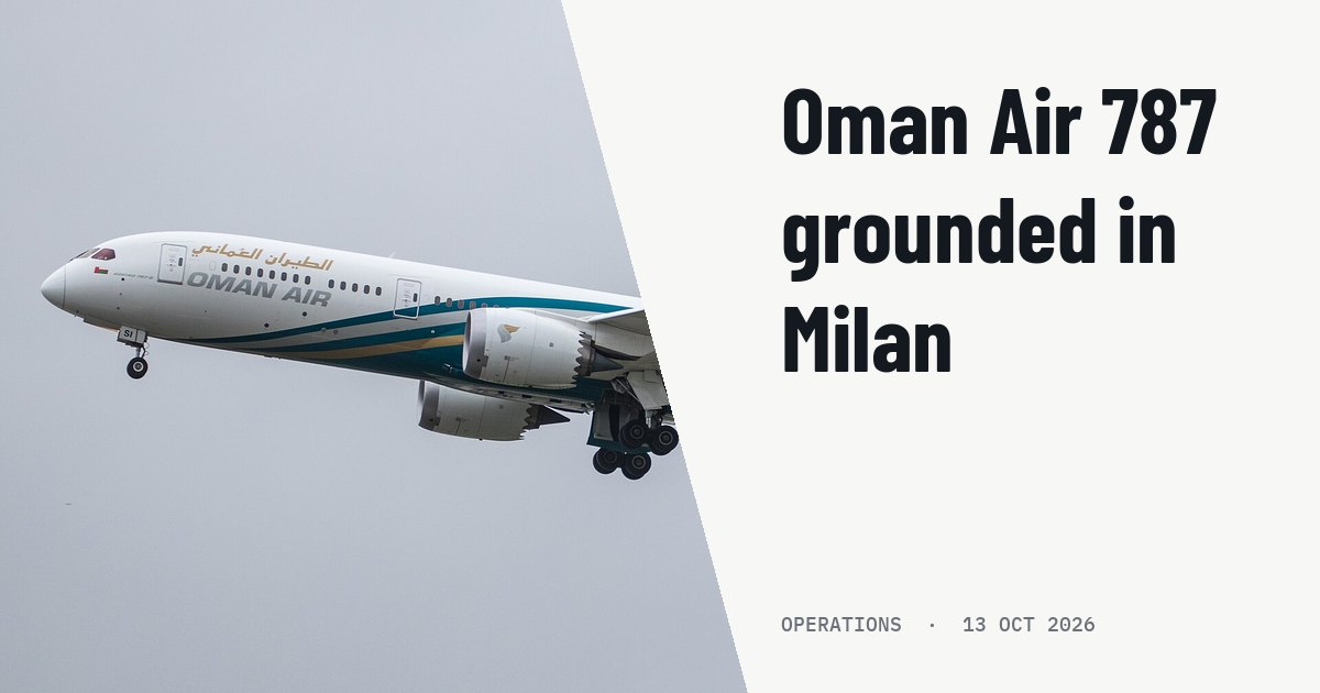Oman Air grounds Boeing 787-9 at Milan-Malpensa following ramp damage. Illustration photo (archive, not the aircraft involved) : Heathrow Airport, London
