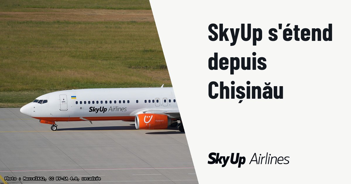 SkyUp relie Chișinău à Dubaï et Londres-Stansted. Photo d'illustration (archive, pas l'appareil concerné) : Die Boeing 737-8H6(WL) der Fluggesellschaft SkyUp Airlines mit dem Kennzeichen UR-SQF nach der Landung auf der Bahn 26R des auf dem Flughafen Leipzig/Halle. Das Flugzeug führte einen Corendon Airlines