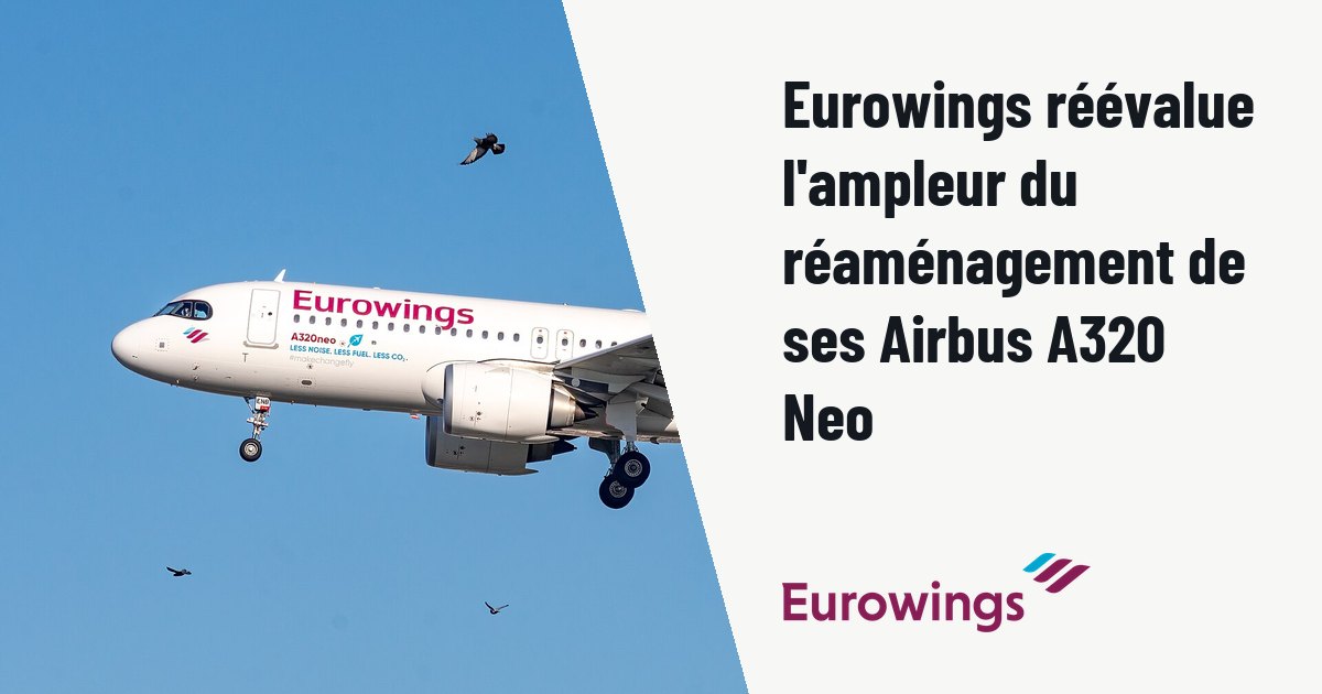 Eurowings réévalue l'ampleur du réaménagement de ses Airbus A320 Neo. Photo d'illustration (archive, pas l'appareil concerné) : 51.4706,-0.461941