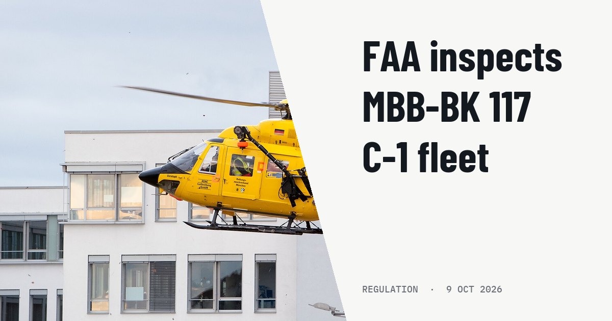 FAA mandates MBB-BK 117 C-1 checks after assembly detaches in flight. Illustration photo (archive, not the aircraft involved) : ADAC MBB BK-117 (reg. D-HMUM, c/n 7080) in flight near Kirchheim b. München.