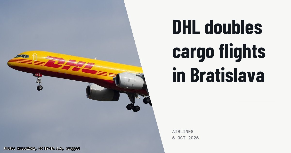 DHL doubles weekly cargo flights at Bratislava Airport with a new Brussels link. Illustration photo (archive, not the aircraft involved) : Die Boeing 757-223(PCF)(WL) der Fluggesellschaft DHL Air Austria mit dem Kennzeichen OE-LNR im Landeanflug auf die Landebahn 26L des Flughafens Leipzig/Halle. Das Flugzeug führte einen Flug vom Flugha