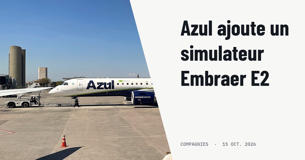 Azul commande un simulateur Embraer E2 pour son centre de Campinas. Photo d'illustration (archive, pas l'appareil concerné) : PS-ADP Embraer E195-E2 at Belo Horizonte-Confins International Airport, Minas Gerais, Brazil.