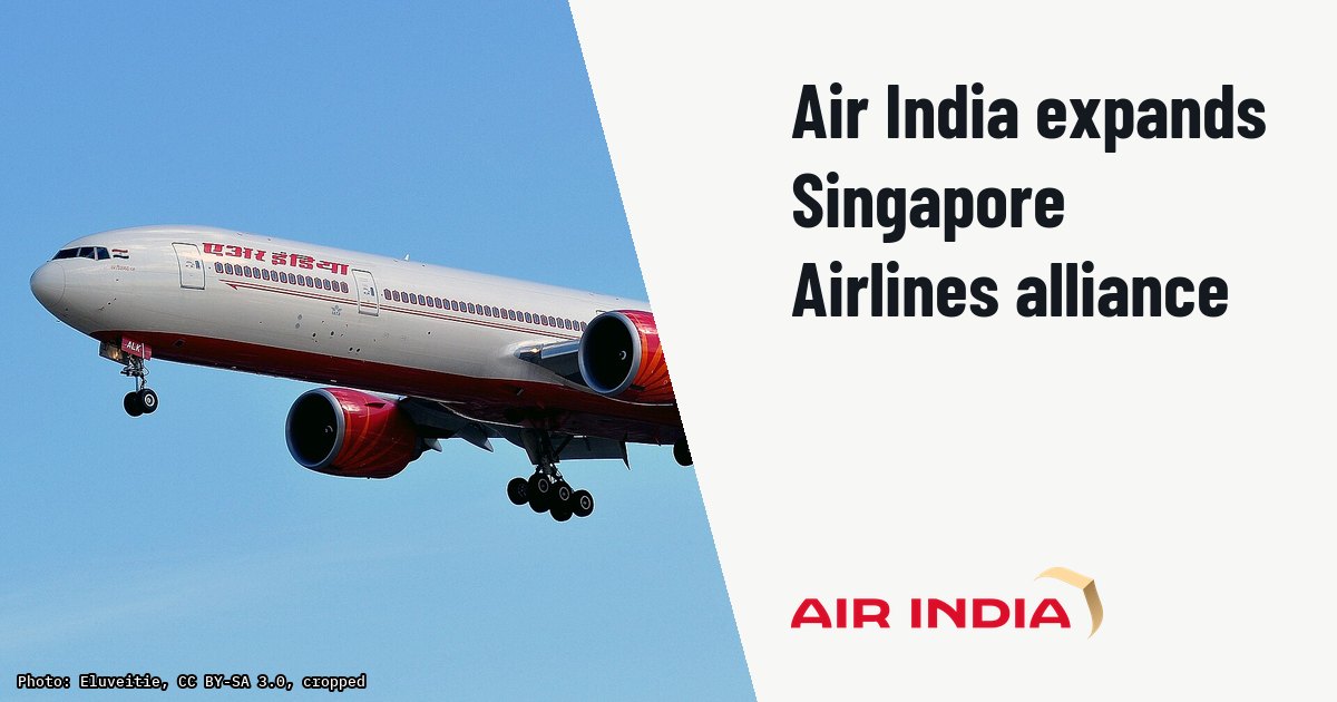 Air India and Singapore Airlines expand direct codeshare bookings. Illustration photo (archive, not the aircraft involved) : Boeing 777-337ER - Air India (VT-ALK)