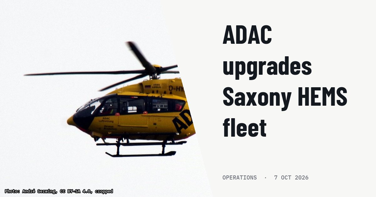 ADAC Luftrettung upgrades Saxony HEMS fleet with H145s. Illustration photo (archive, not the aircraft involved) : Airbus H145 / BK 117 D-3 (c/n 21041, D-HYAR) of ADAC Luftrettung marked 'Christoph Brandenburg' at Schönefeld, Waltersdorf (DE), 2025-11-28 - The André Gerwing Collection ID: 027497