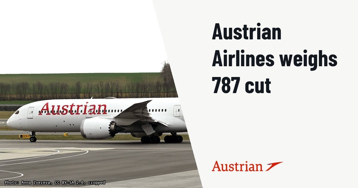 Austrian Airlines threatens to cut Boeing 787 fleet over Austrian taxes. Illustration photo (archive, not the aircraft involved) : Austrian Airlines, OE-LPL, Boeing 787-9 Dreamliner