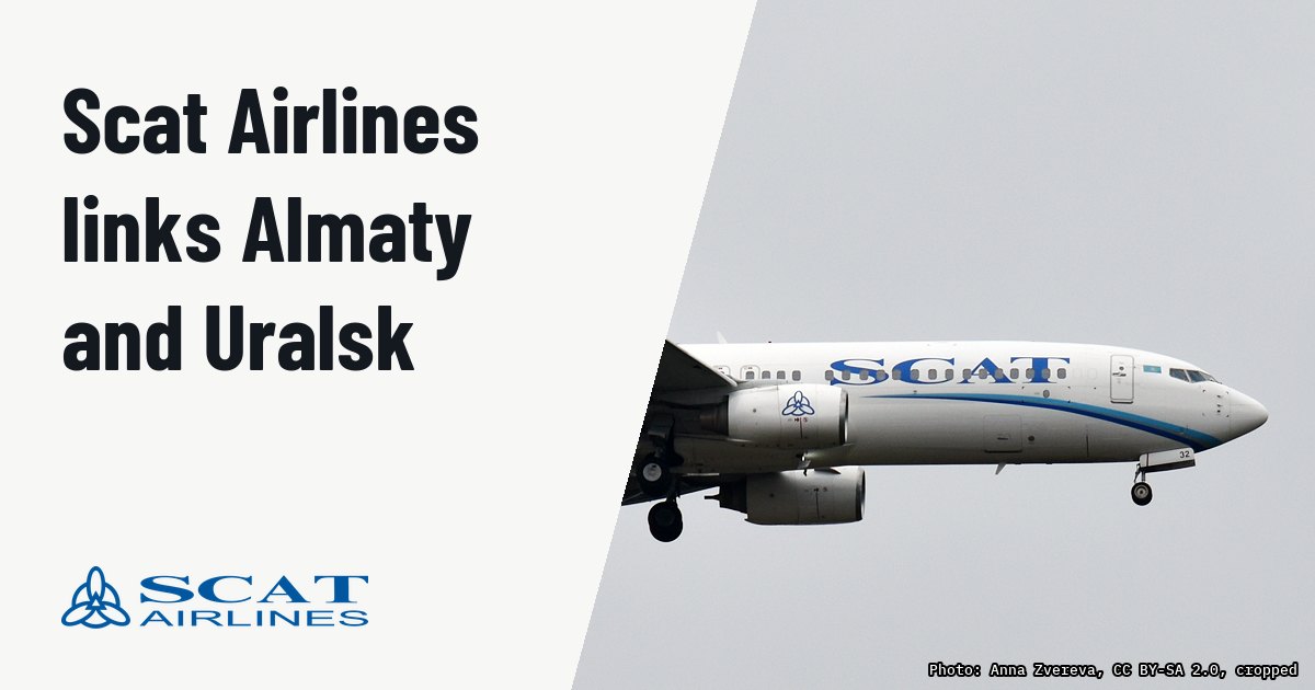Scat Airlines opens daily Almaty – Uralsk route with Boeing 737-800. Illustration photo (archive, not the aircraft involved) : Boeing 737 of SCAT