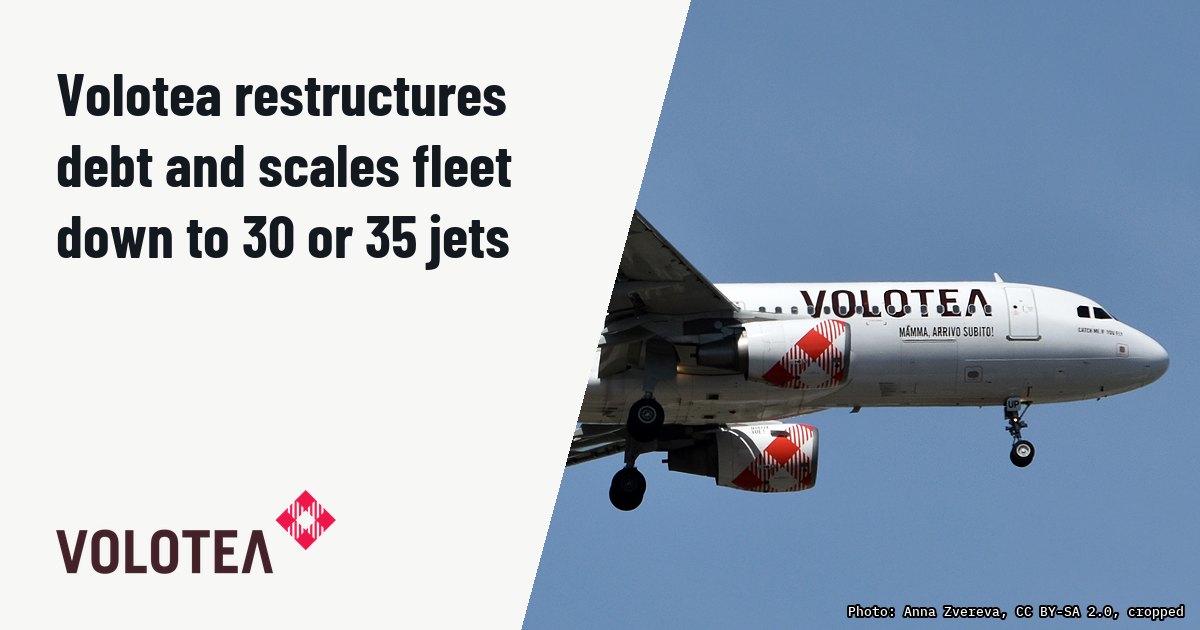 Volotea restructures debt and scales fleet down to 30 or 35 jets. Illustration photo (archive, not the aircraft involved) : Volotea, EC-NUP, Airbus A320-214