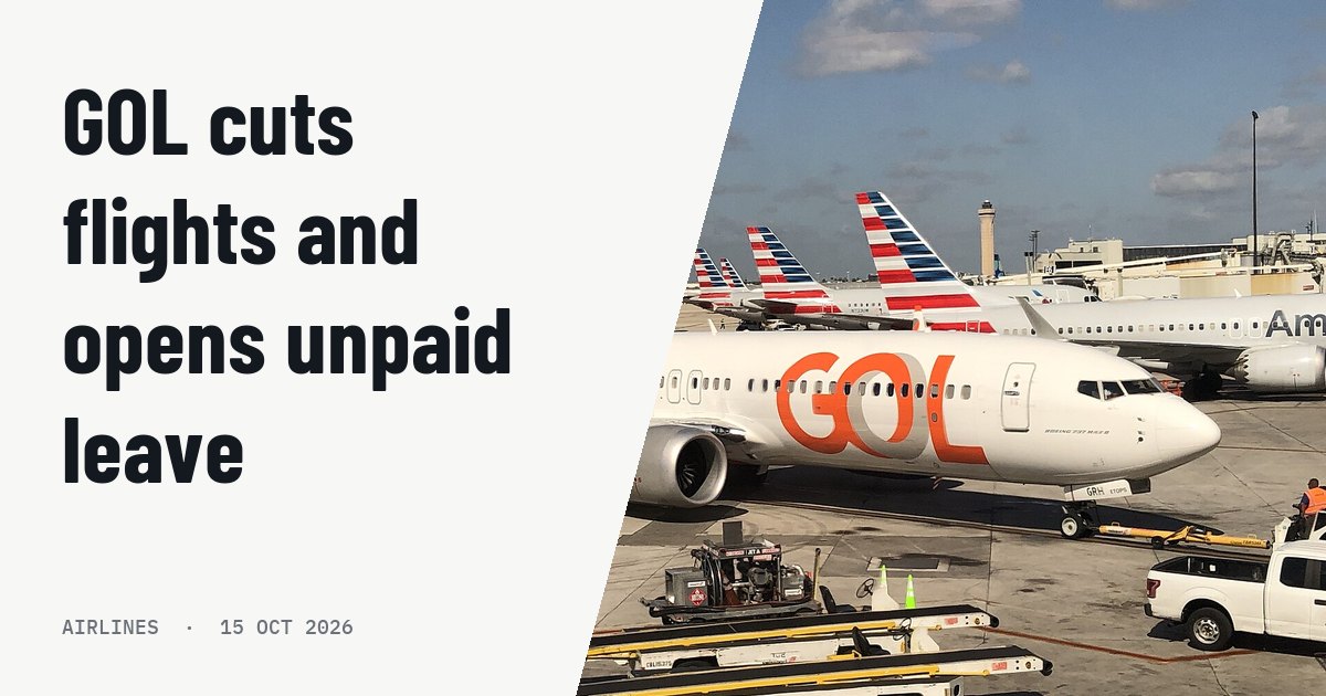 GOL reduces 737 MAX network and offers voluntary unpaid leave. Illustration photo (archive, not the aircraft involved) : GOL 737 Max 8 (PS-GRH) pushing back at Miami for Fortaleza on April 26, 2025.