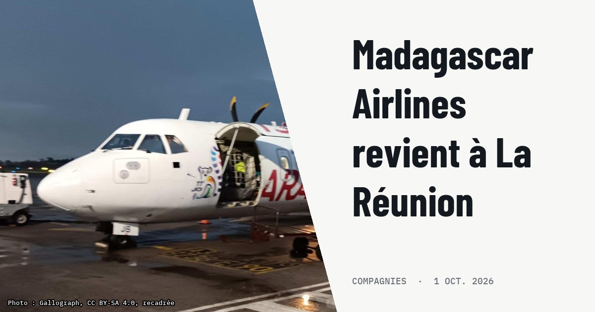Madagascar Airlines relance ses vols vers La Réunion en ATR 72 dès décembre. Photo d'illustration (archive, pas l'appareil concerné) : ATR 72 der Madagascar Airlines in den Farben der Tsaradia (Nov. 2023).