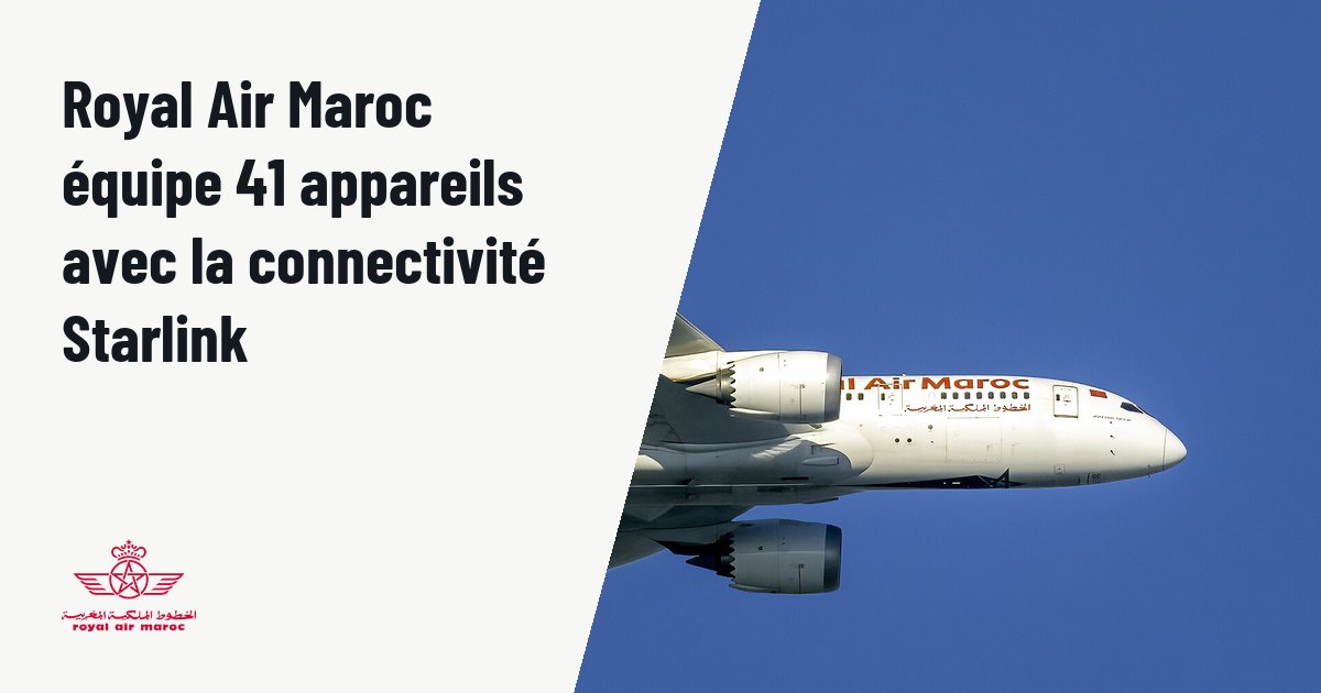 Royal Air Maroc équipe 41 appareils avec la connectivité Starlink. Photo d'illustration (archive, pas l'appareil concerné) : Royal Air Maroc Boeing 787-8 CN-RGC on approach to Washington Dulles International Airport over Maryland, USA