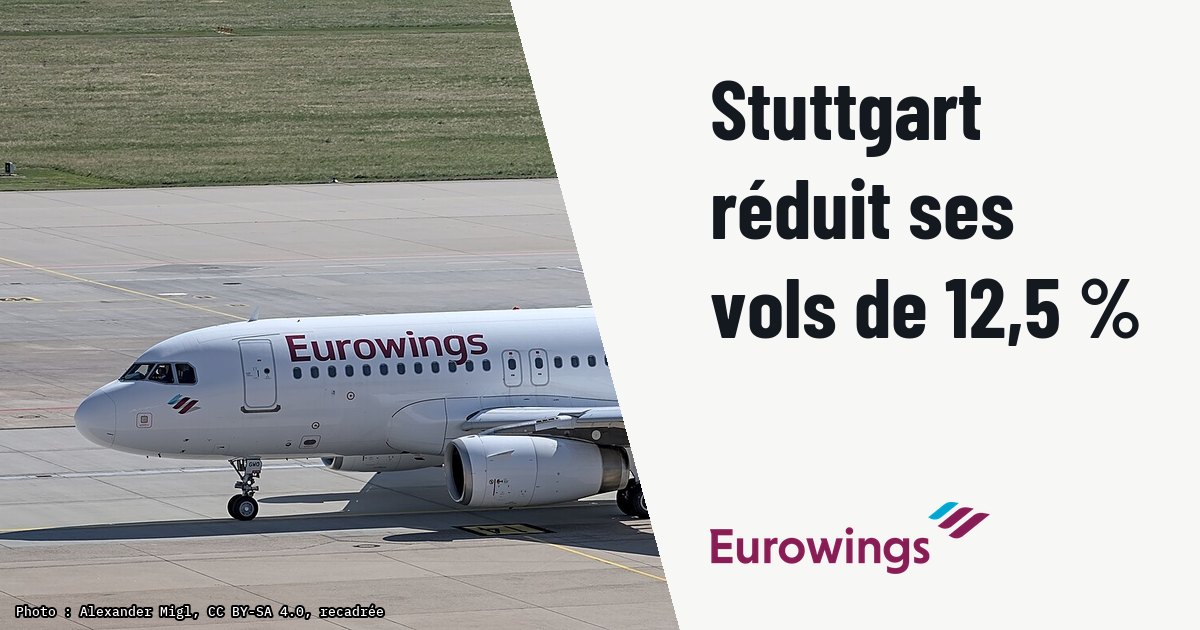 L'aéroport de Stuttgart prévoit 22 000 mouvements cet hiver. Photo d'illustration (archive, pas l'appareil concerné) : D-ABGQ_(Eurowings) in Leinfelden-Echterdingen