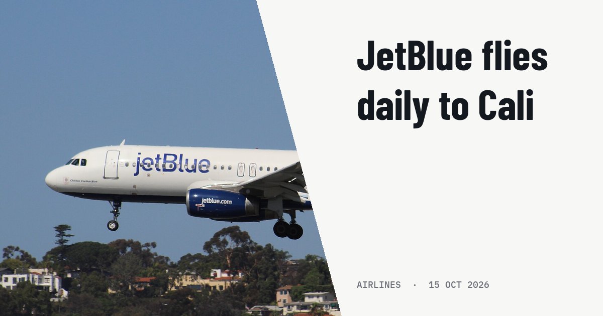 JetBlue starts daily Airbus A320 flights between Fort Lauderdale and Cali. Illustration photo (archive, not the aircraft involved) : N507JT, Airbus A320, JetBlue, San Diego