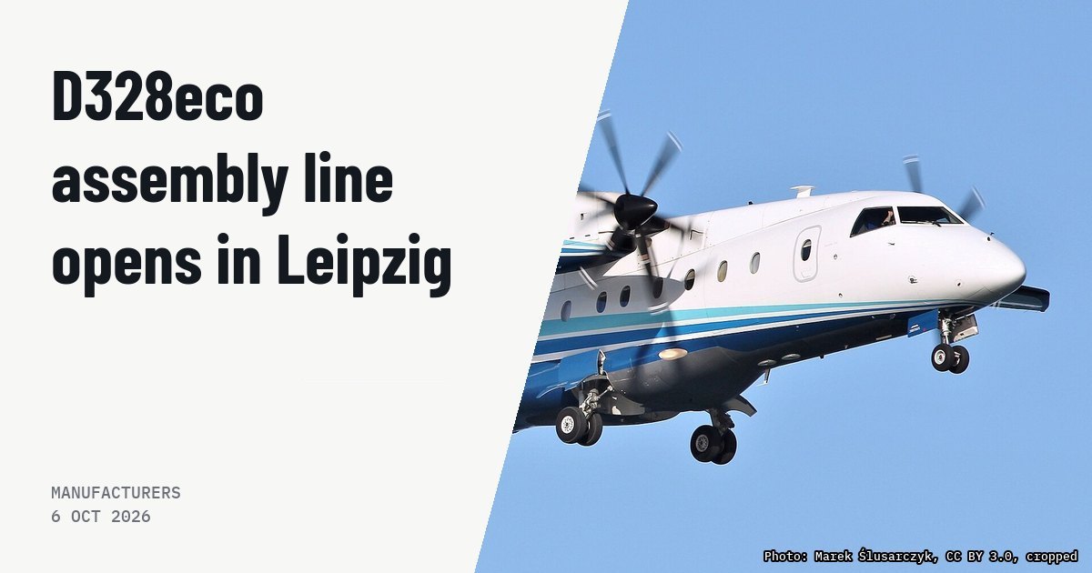 Deutsche Aircraft opens D328eco final assembly line in Leipzig. Illustration photo (archive, not the aircraft involved) : Dornier C-146A Wolfhound (version of Do-328), registration 10-3077. Operating for 524th Special Operations Squadron with 27th Special Operations Wing of United States Air Force. Landing at Larnaca Int