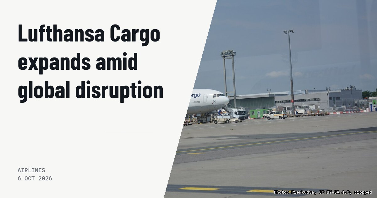 Lufthansa Cargo expands operations as maritime disruptions drive airfreight demand. Illustration photo (archive, not the aircraft involved) : Lufthansa Cargo McDonnell Douglas MD-11F D-ALCF at Frankfurt Airport