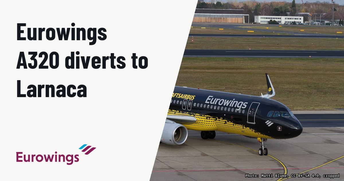 Eurowings A320 diverts to Larnaca after engine warning. Illustration photo (archive, not the aircraft involved) : Eurowing Airbus A320 at Berlin Tegel Airport