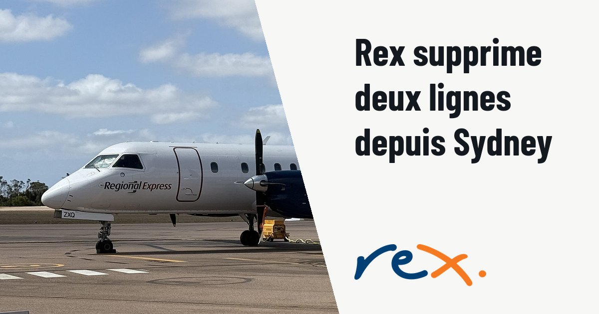 Rex supprime ses vols de Sydney vers Orange et Port Macquarie dès fin octobre. Photo d'illustration (archive, pas l'appareil concerné) : Regional Express Saab 340 VH-ZXQ at Esperance, January 2025