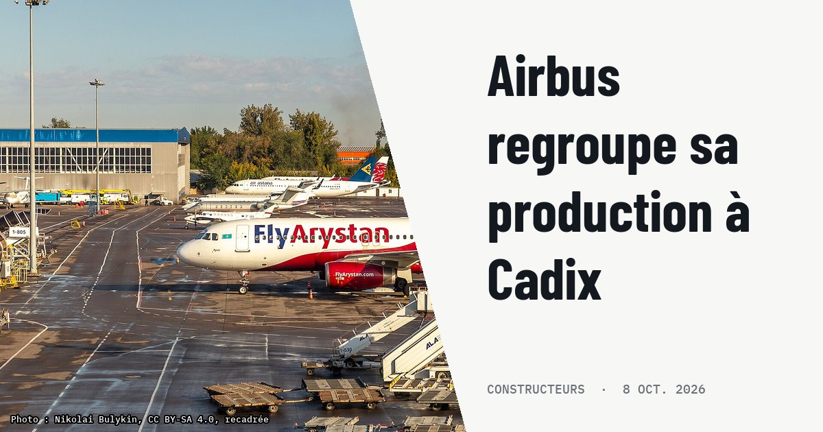 Airbus modernise son site de Cadix pour accélérer sa production. Photo d'illustration (archive, pas l'appareil concerné) : FlyArystan Airbus A320 (EI-KBY) in Almaty airport, Kazakhstan.