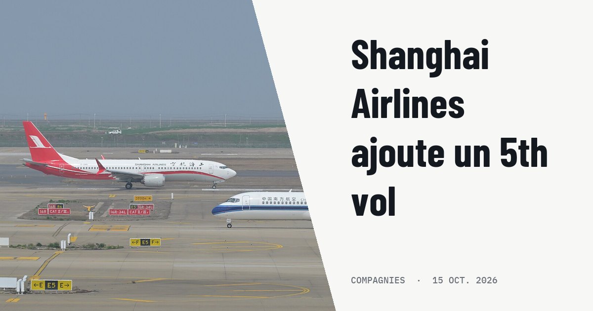 Shanghai Airlines ajoute un 5th vol quotidien vers Kuala Lumpur. Photo d'illustration (archive, pas l'appareil concerné) : Shanghai Airlines Boeing 737-8 MAX B-1381 and China Southern Airlines Comac C909 (ARJ21) B-91A3 taxi at Shanghai Pudong International Airport.