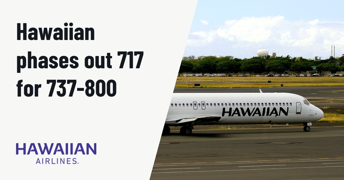 Hawaiian Airlines replaces Boeing 717s with 737-800s in post-merger overhaul. Illustration photo (archive, not the aircraft involved) : Honolulu International Airport, Hawai'i