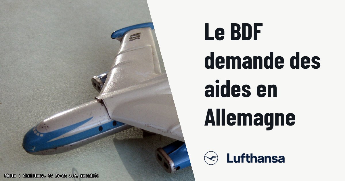 Les compagnies allemandes réclament des subventions OSP pour les lignes intérieures. Photo d'illustration (archive, pas l'appareil concerné) : Toy of the airplane "152" in the livery of East German airline "Deutsche Lufthansa"