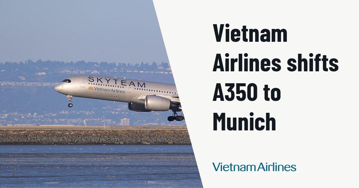 Vietnam Airlines schedules Airbus A350 on Hanoi to Munich route. Illustration photo (archive, not the aircraft involved) : Vietnam Airlines Airbus A350-900 VN-A897, as flight 98 from Ho Chi Minh City, lands on runway 28L at San Francisco International Airport.