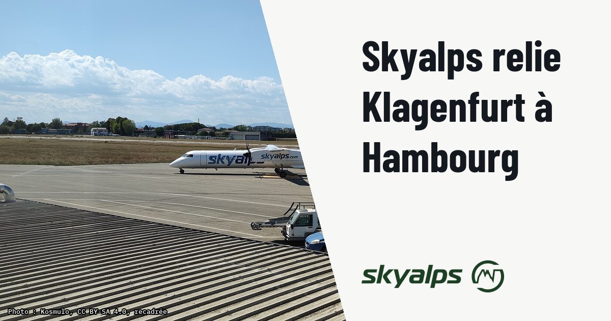 Skyalps reprend la liaison Klagenfurt-Hambourg en Dash 8-Q400. Photo d'illustration (archive, pas l'appareil concerné) : Skyalps Dash 8 Q400