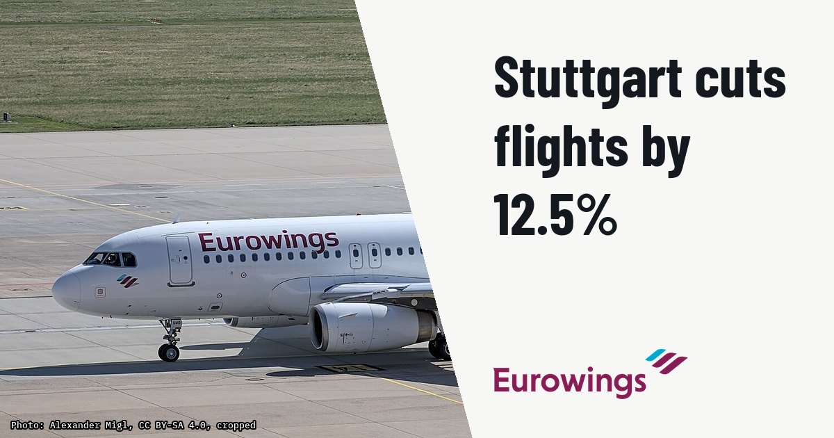 Stuttgart Airport schedules 22,000 movements for winter season. Illustration photo (archive, not the aircraft involved) : D-ABGQ_(Eurowings) in Leinfelden-Echterdingen