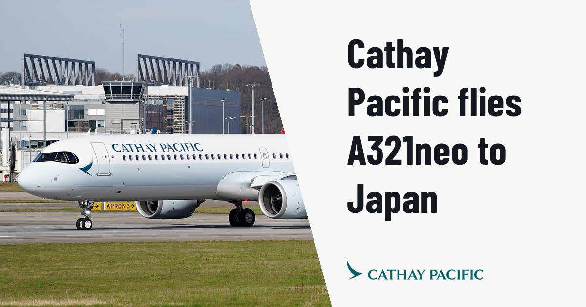 Cathay Pacific schedules 195-seat A321neo to Japan for winter 2026/27. Illustration photo (archive, not the aircraft involved) : Der für die Fluggesellschaft Cathay Pacific bestimmte Airbus A321-251NX mit dem Kennzeichen B-HPJ und dem Testkennzeichen D-AZAG landet nach einem Testflug auf dem Flugplatz Hamburg-Finkenwerder. Der 