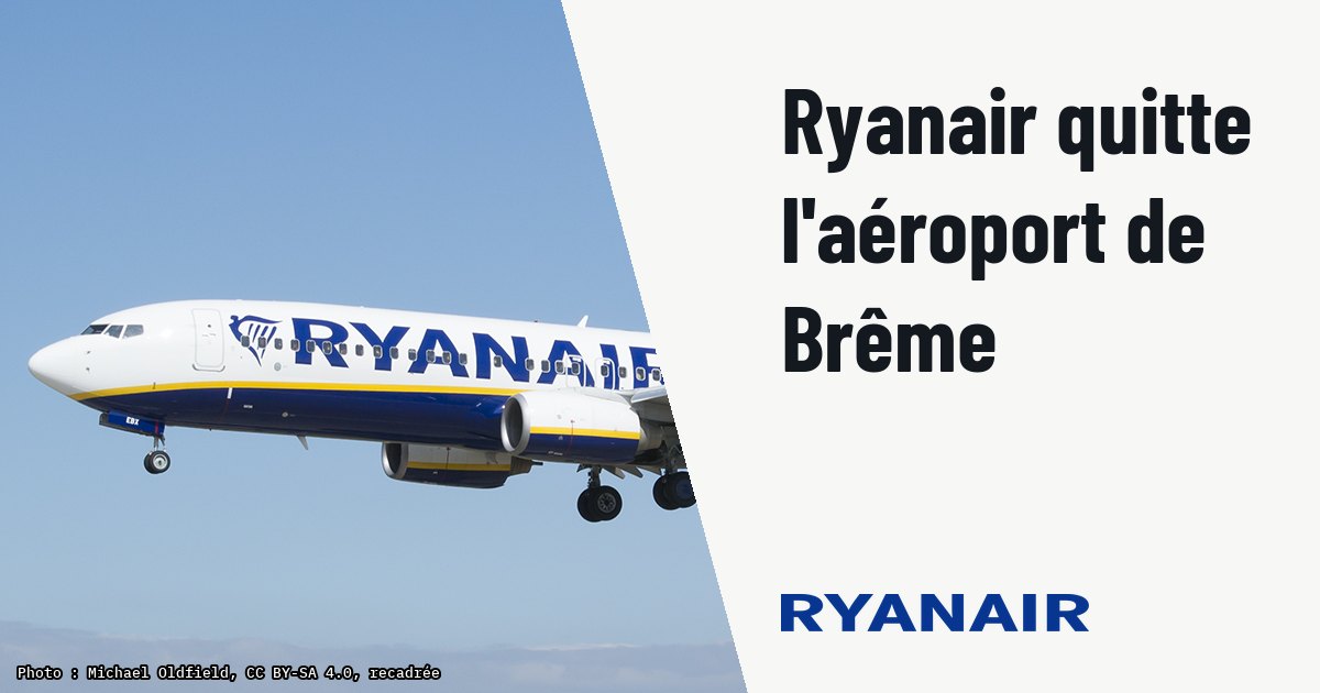 Ryanair cesse ses opérations à l'aéroport de Brême sur fond de litige. Photo d'illustration (archive, pas l'appareil concerné) : Ryanair Boeing 737-8AS EI-EBX at Leeds Bradford Airport.