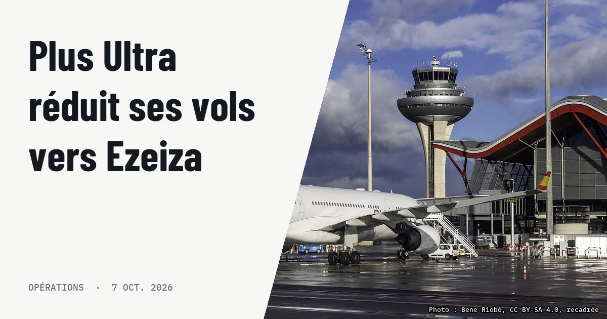 Plus Ultra réduit ses vols Madrid-Ezeiza face aux restrictions de piste. Photo d'illustration (archive, pas l'appareil concerné) : Airbus A330-200 de Plus Ultra Líneas Aéreas no aeroporto de Madrid.