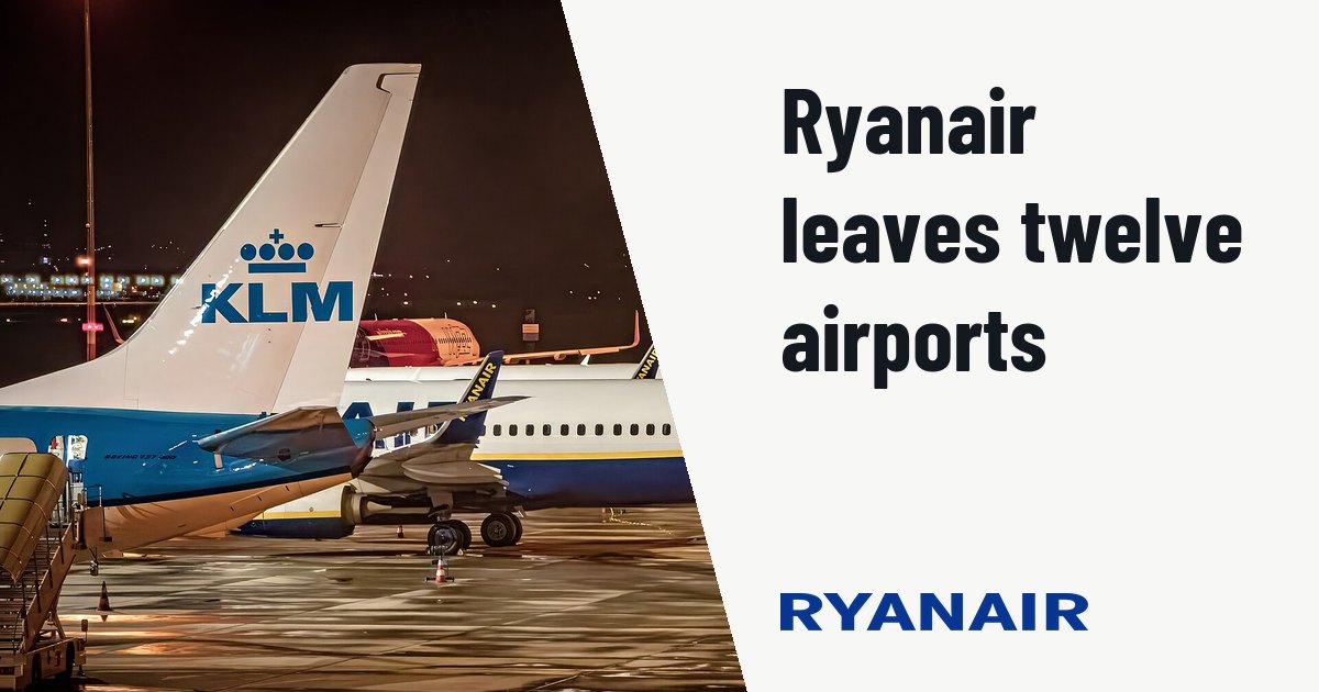 Ryanair operates 3,272 daily flights but leaves twelve regional airports. Illustration photo (archive, not the aircraft involved) : SP-RKW, Boeing 737-800 of Ryanair at Budapest Airport, 2022